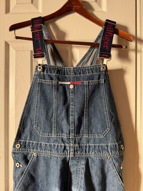 Tommy Hilfiger Jean VTG 90s Denim Overalls Carpenter Cargo Medium Wash Size M
